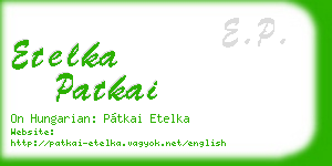 etelka patkai business card