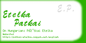 etelka patkai business card